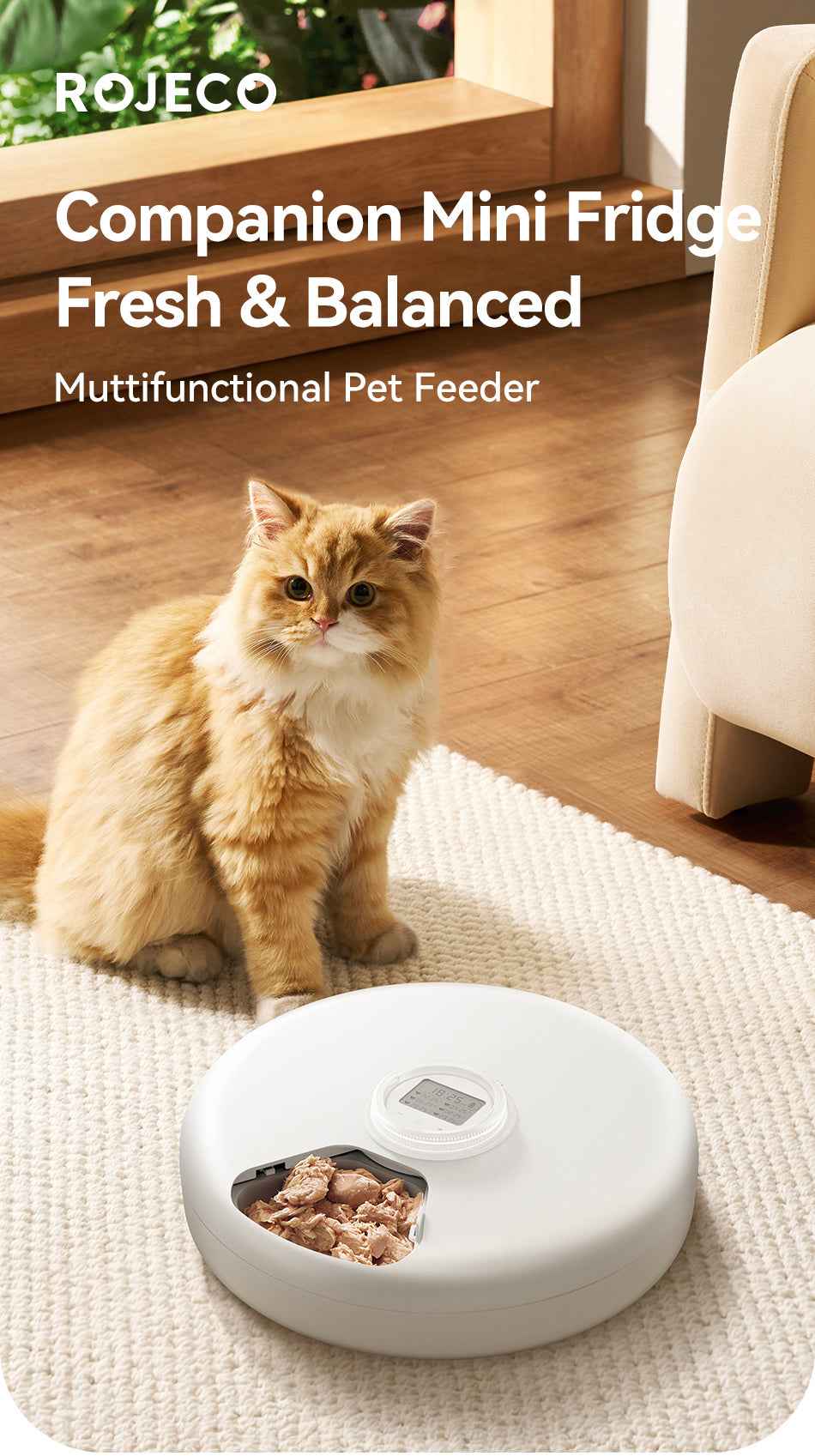 ROJECO F19 6‑Meal Cat Feeder
