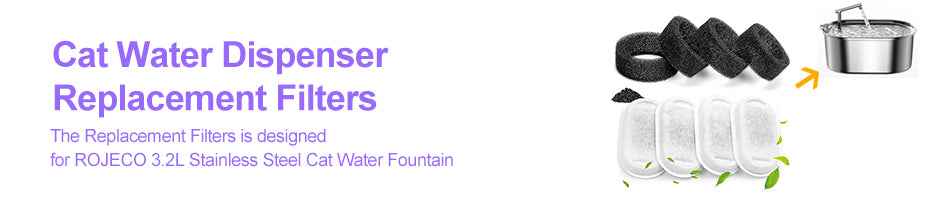 ROJECO Water Pump for Stainless Steel Cat Fountain