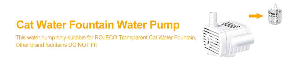 ROJECO Water Pump for Transparent Cat Fountain