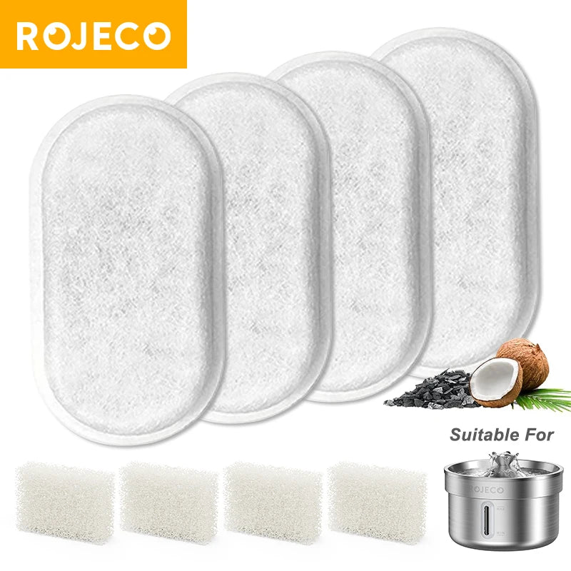ROJECO 2L Stainless Steel Cat Water Fountain Replacement Filter