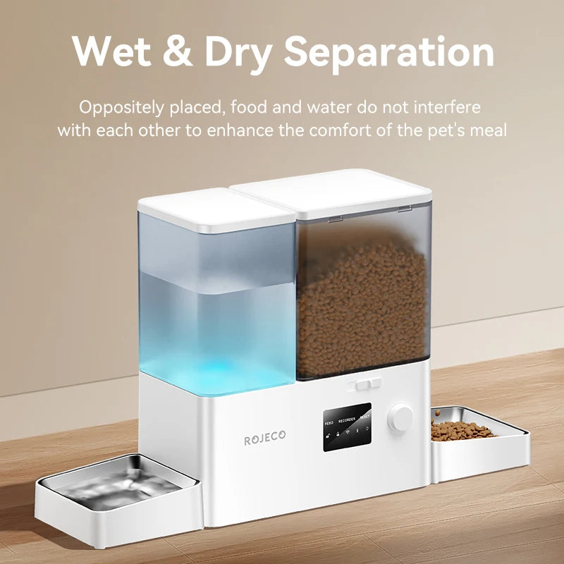 ROJECO Stainless Steel Bowls for 8.5L Automatic Pet Feeder