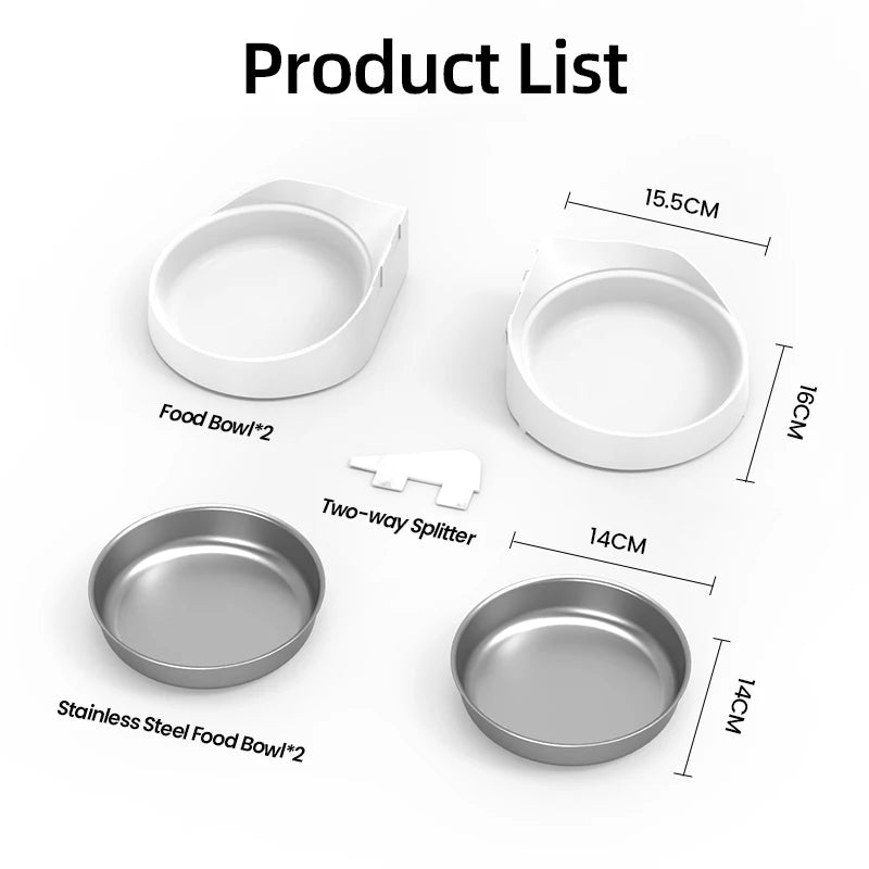 ROJECO Stainless Steel Feeder Bowls | Compatible with 4L Automatic Pet Feeder