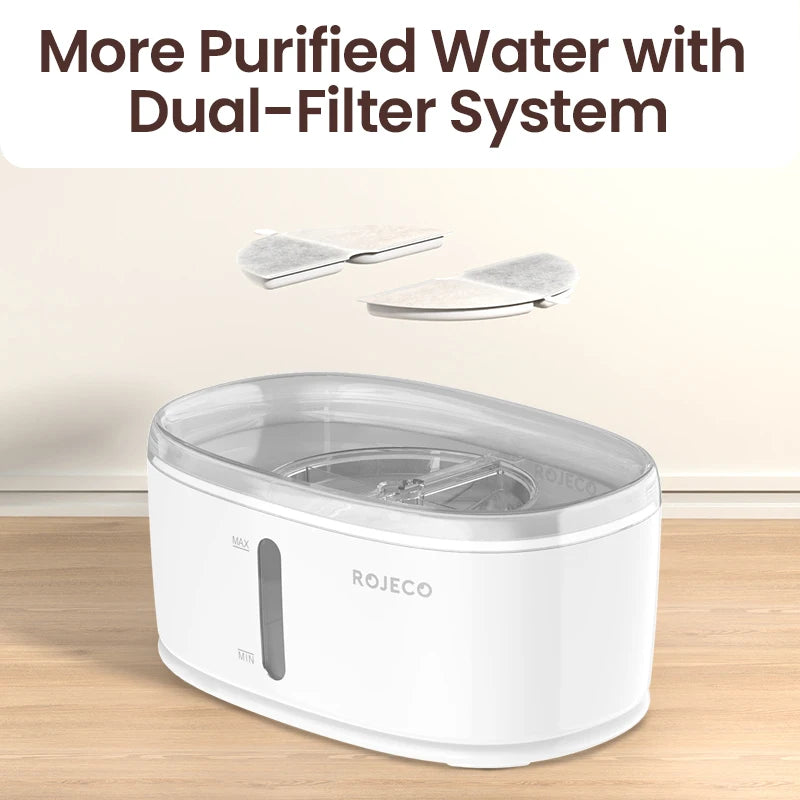 ROJECO Dual Bowl Pet Water Fountain