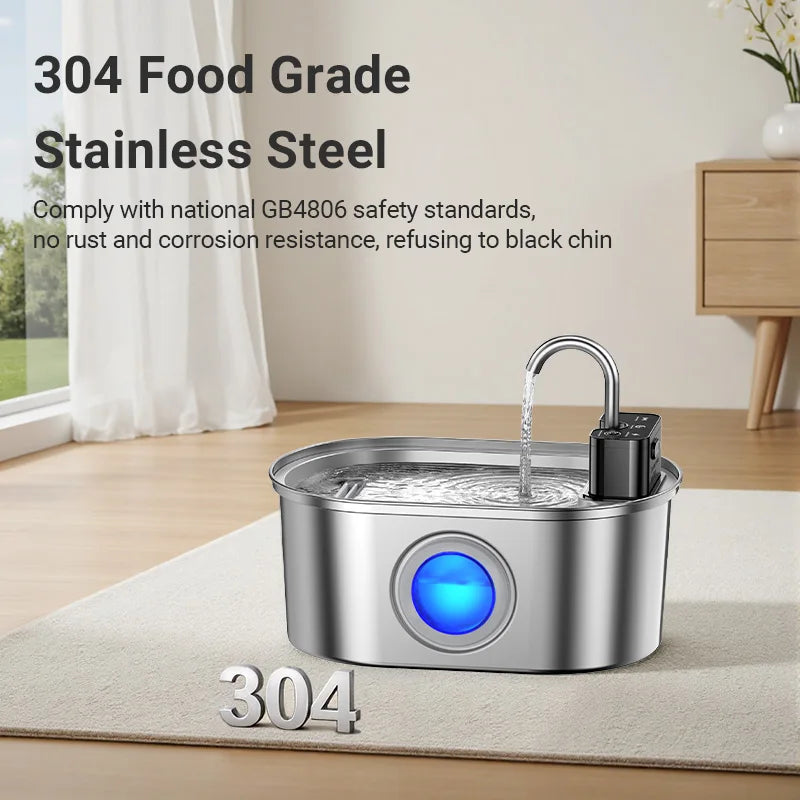 ROJECO Stainless Steel Wireless Pet Fountain