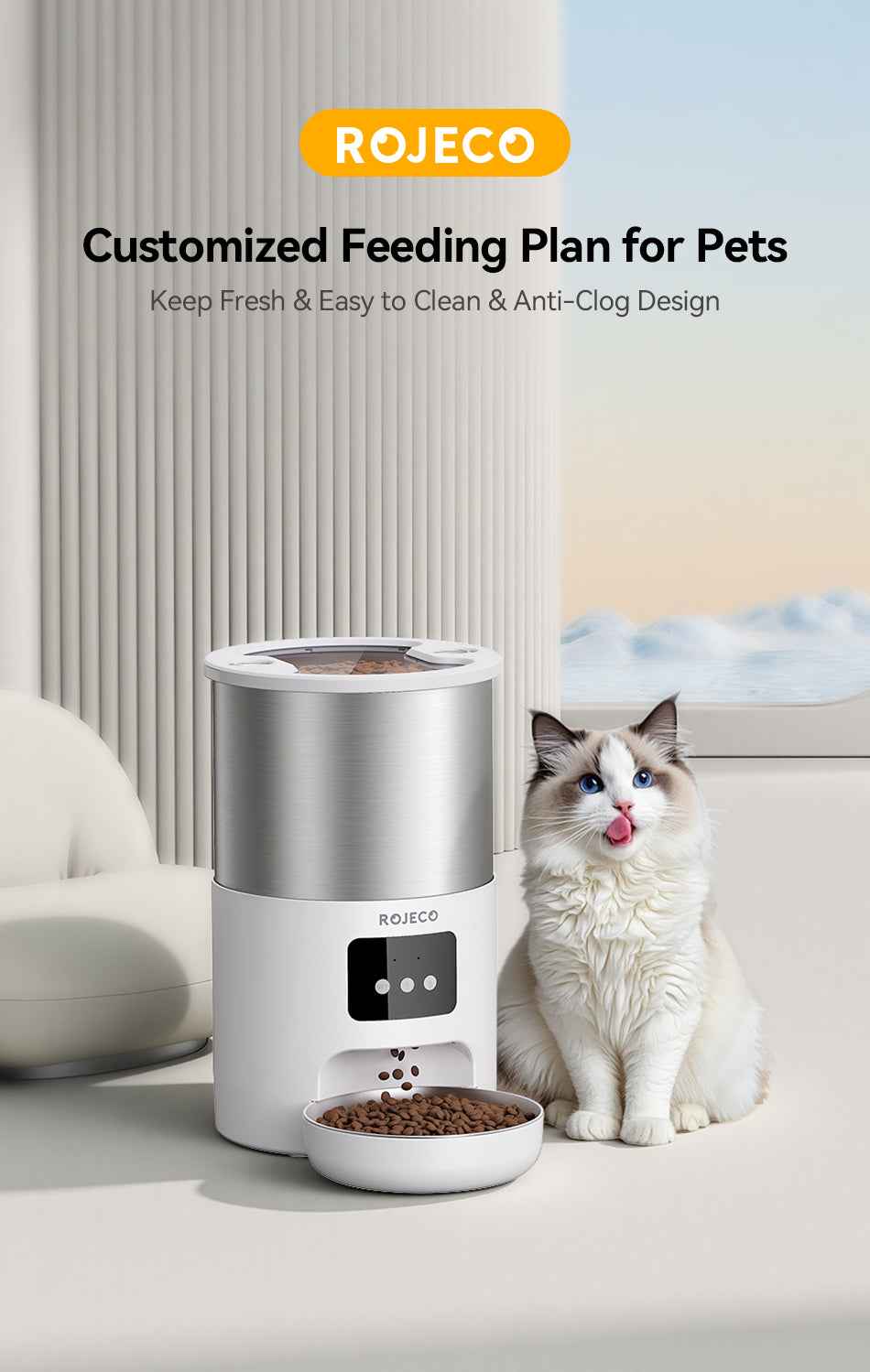 Rojeco 4.5L Stainless Steel Pet Feeder