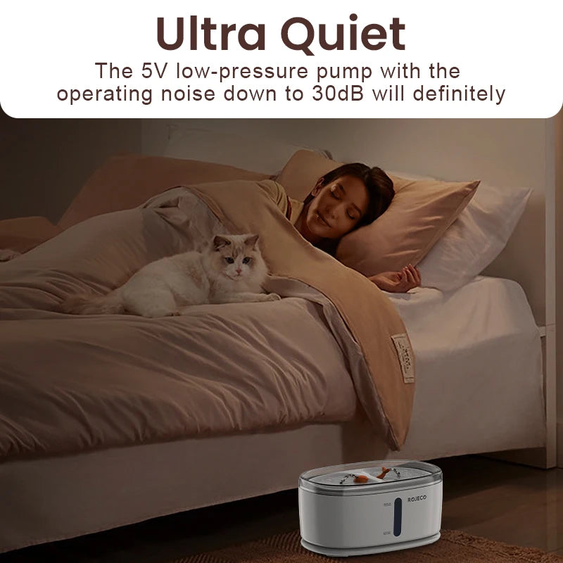 ROJECO Dual Bowl Pet Water Fountain