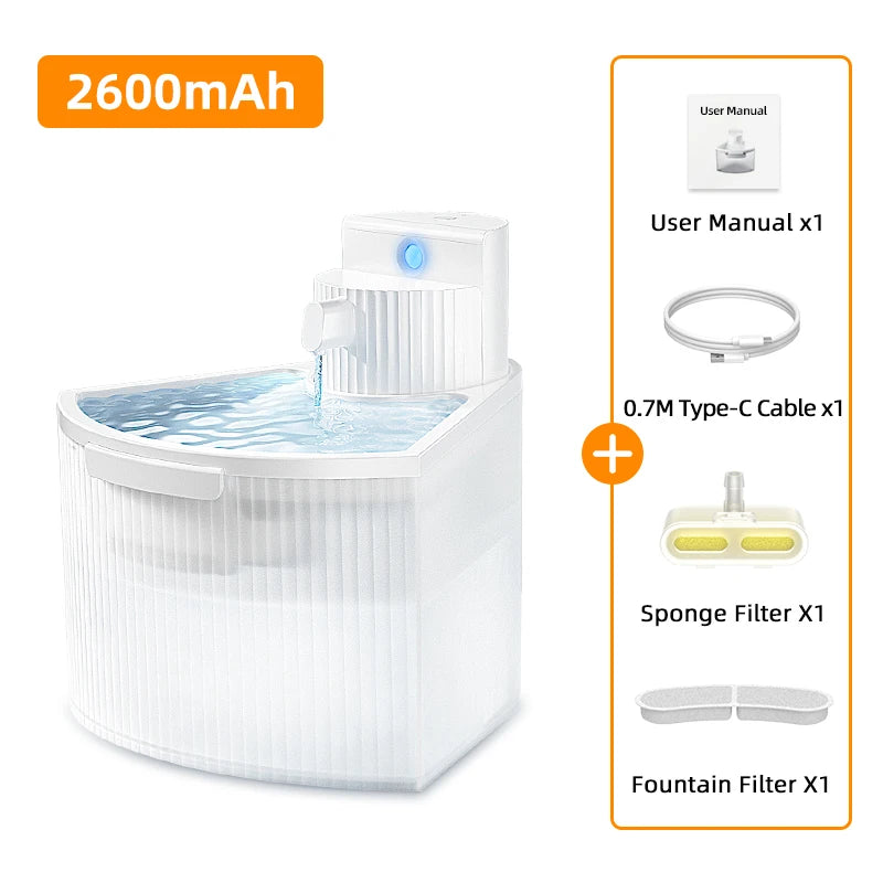 ROJECO Smart Wireless Pet Water Fountain with Motion Sensor