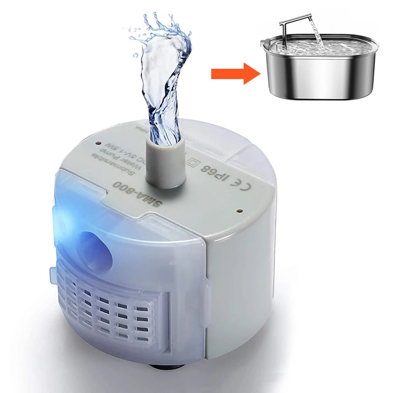 ROJECO Water Pump for Stainless Steel Cat Fountain - Ultra Quiet Replacement