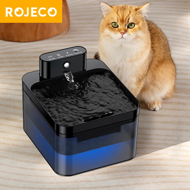 ROJECO Wireless Pet Water Fountain with Infrared Sensor
