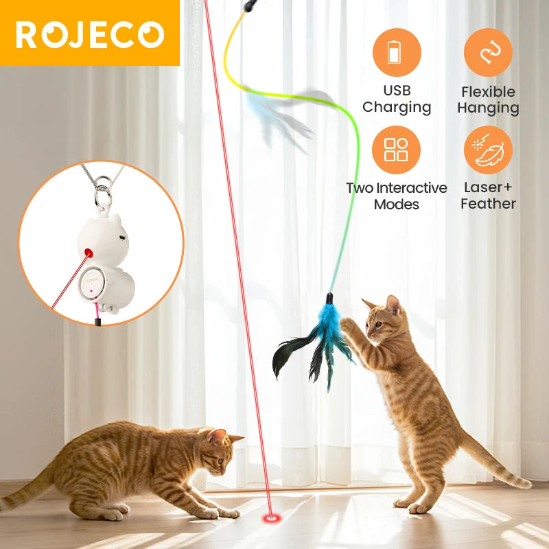 ROJECO 2-in-1 Automatic Cat Toy