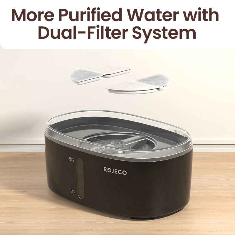 ROJECO Dual Bowl Wireless Pet Fountain